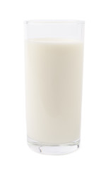 Glass of milk isolated over the white background