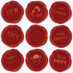 Red Wax Seal. Isolated Design Elements