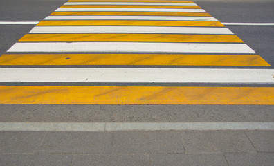 Crosswalk zebra across the road