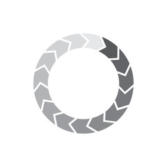 Fototapeta na wymiar Geometric circle of separated segment arrows icon