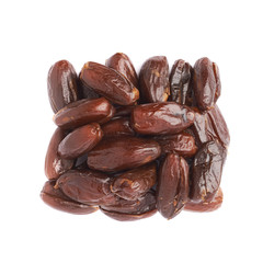 Pile of date fruits over isolated white background surface