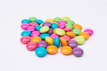 colorful button shaped chocolates