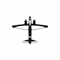 Military fighter jet icon, simple style