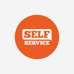 Self service sign icon. Maintenance button.