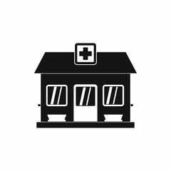 Hospital building icon, simple style