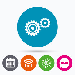 Cog settings sign icon. Cogwheel gear symbol.