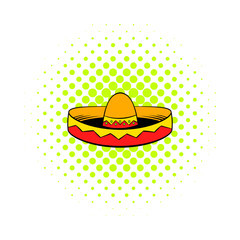 Sombrero icon in comics style 