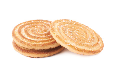 stack of cookies isolated over the white background