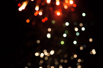 blurred lights on a dark background. firework