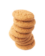 Twisted stack of cookies isolated over the white background