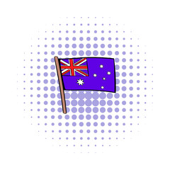 Flag of Australia icon in comics style