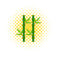 Green bamboo stem icon in comics style