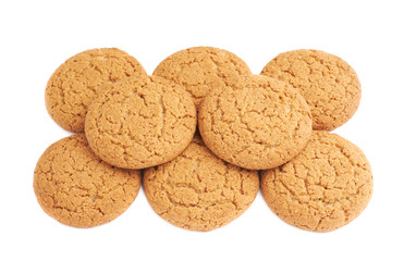 Pile of cookies isolated over the white background