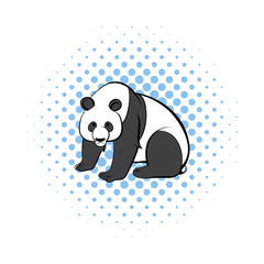 Panda icon in comics style 
