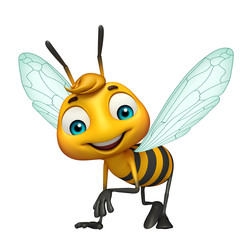 cute Bee funny cartoon character