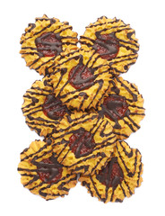 Pile of cookies isolated over the white background