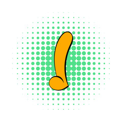 Dildo sex toy icon, comics style 