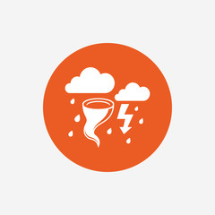 Storm bad weather sign icon. Gale hurricane.