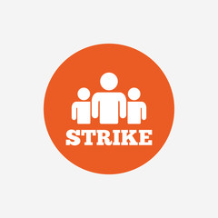 Strike sign icon. Group of people symbol.