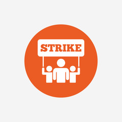 Strike sign icon. Group of people symbol.