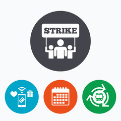 Strike sign icon. Group of people symbol.