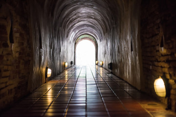 Fototapeta na wymiar The old tunnel of Wat U-mong in Chiang Mai province, Thailand