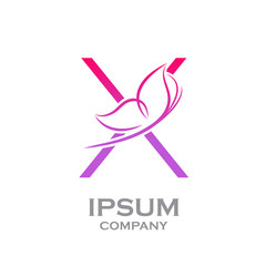 Abstract letter X logo,Butterfly, beauty and fashion logo