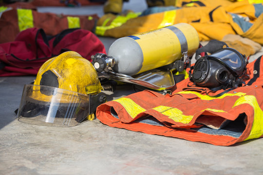 Firefighter Equipment Prepare For Operation