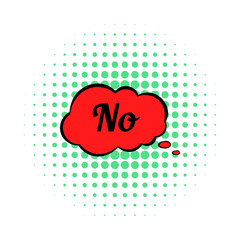 No in cloud icon, comics style