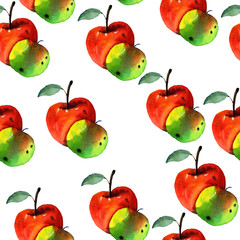 watercolor apple red pattern