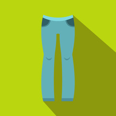 Woman trousers icon, flat style