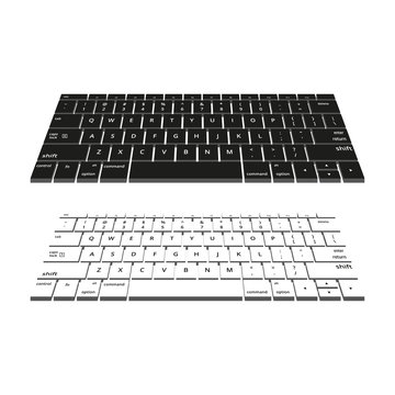 Set the keyboard in white and black color