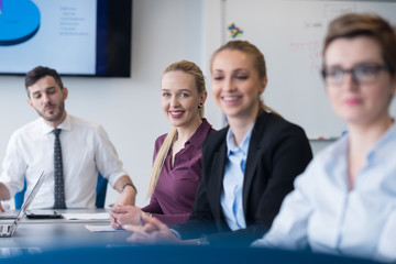 young business people group on team meeting at modern office