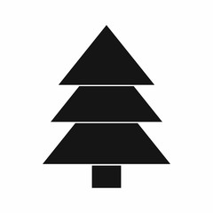 Fototapeta premium Fir tree icon, black simple style
