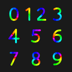 Rainbow numbers, vector illustration.