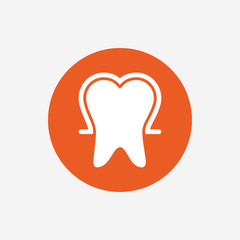 Tooth enamel protection sign icon. Dental care symbol.