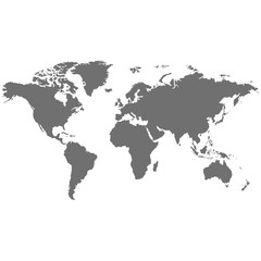 map of the earth in a dark gray color on a white background