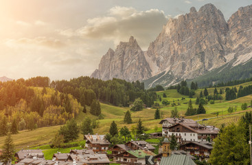 Italian small town of Cortina d'Ampezzo