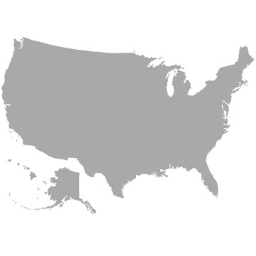 USA map in dark gray on a white background