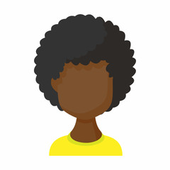 Avatar black woman icon, cartoon style