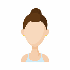Avatar european woman icon, cartoon style
