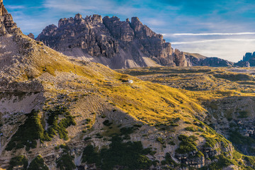 Fototapeta na wymiar Italy, Dolomites - a wonderful landscape, the barren rocks