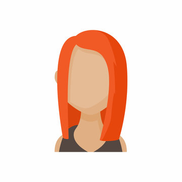 Avatar Redhead Woman Icon, Cartoon Style