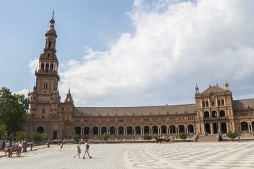 Fototapeta na wymiar Spain Square, Seville, Spain (Plaza de Espana, Sevilla)