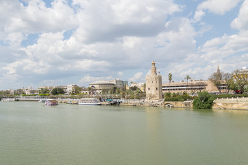 Torre del Oro, Sevilla, Guadalquivir river, Tower of gold, Sevil