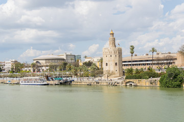 Obraz premium Torre del Oro, Sevilla, Guadalquivir river, Tower of gold, Sevil