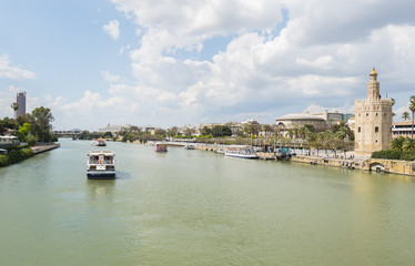 Torre del Oro, Sevilla, Guadalquivir river, Tower of gold, Sevil