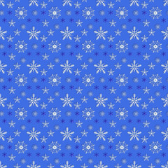 Illustration of abstract Christmas background with snowflakes  blue  colors