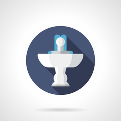 Indoor fountain round flat color vector icon