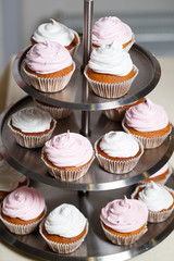 cupcakes on a stand.